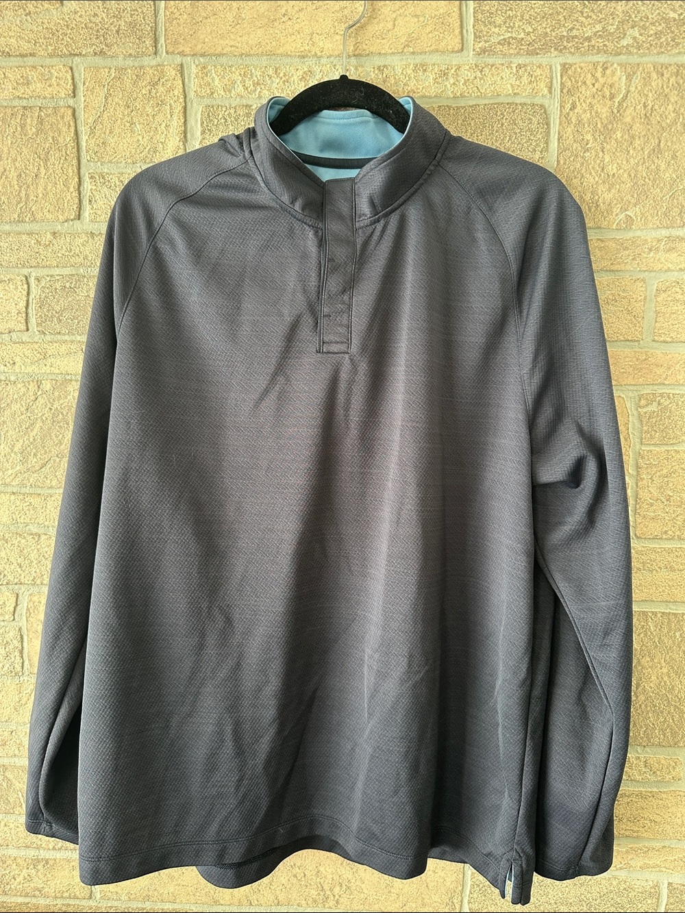 Rhone Clubhouse Pullover 1/4 Snap Performance Golf Sweater Navy blue Gray XL